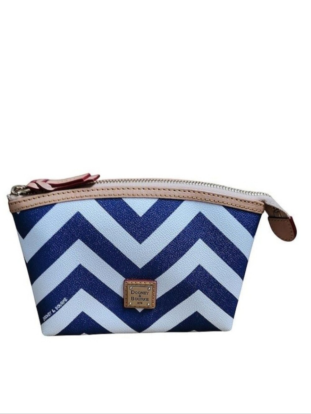 Dooney & Bourke Blue Chevron Cosmetic Case